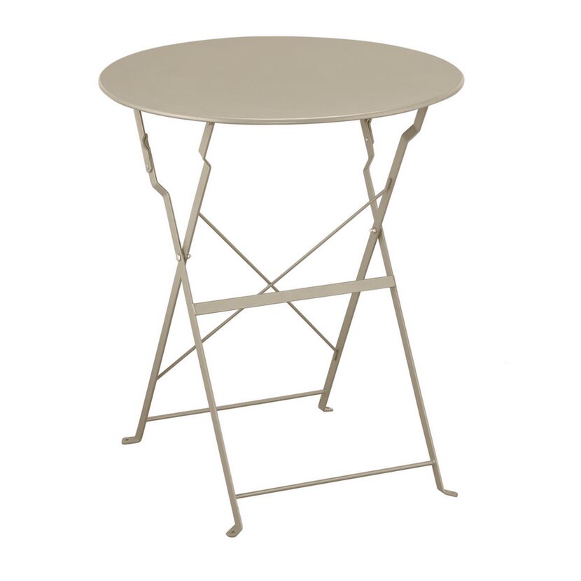 Gartentisch 'Nika' klappbar Stahl beige Ø 60 x 70 cm