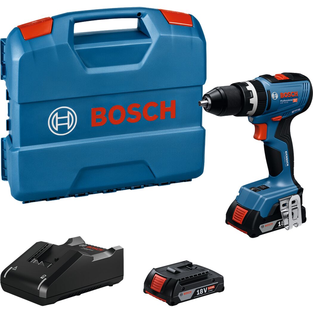 Akku-Schlagbohrschauber 'GSB 18V-65 Professional' mit Schnellladegerät, 2 x Akku 4.0Ah und L-BOXX
