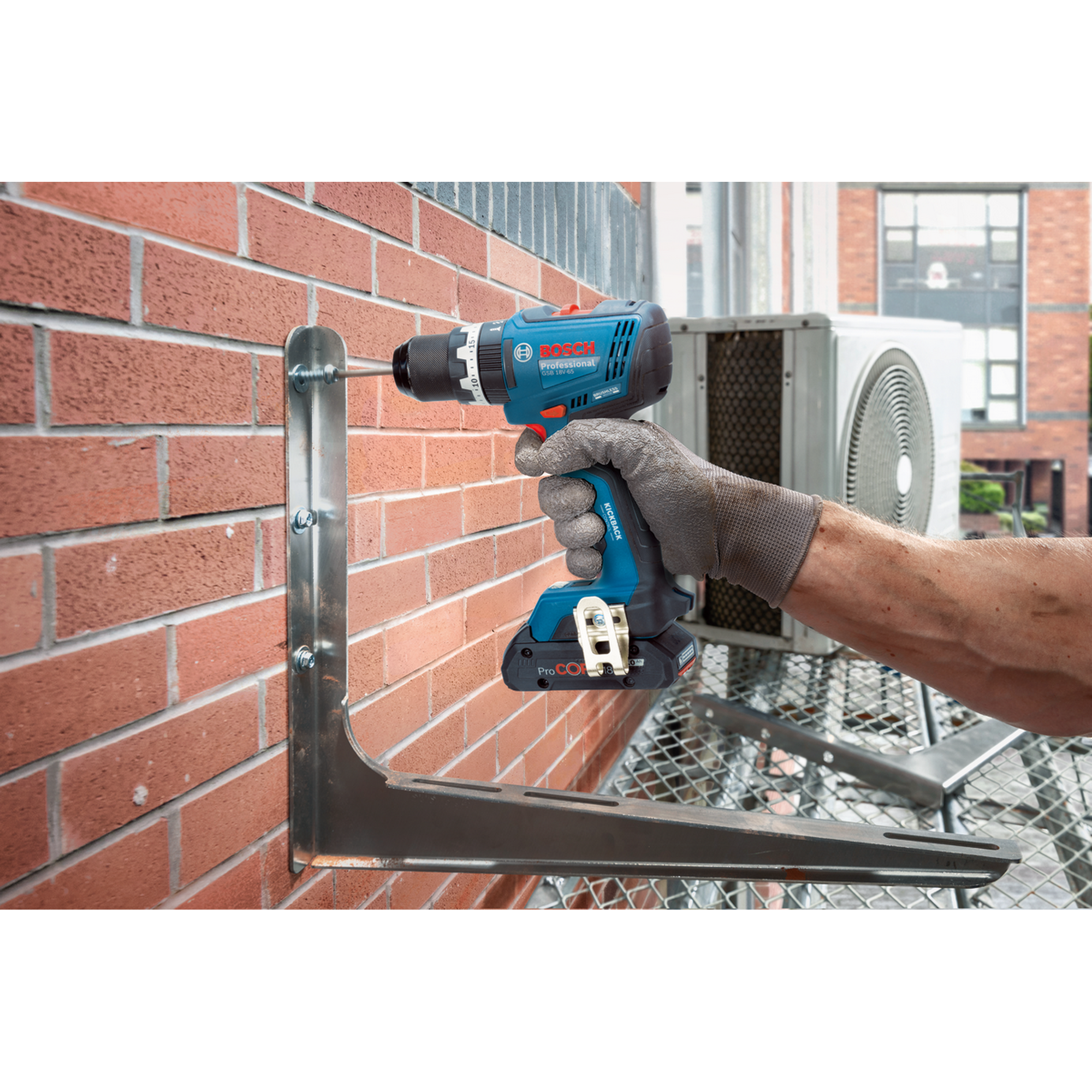 Akku-Schlagbohrschauber 'GSB 18V-65 Professional' mit 2 x 4,0Ah Akkus, Schnelladegerät und L-BOXX