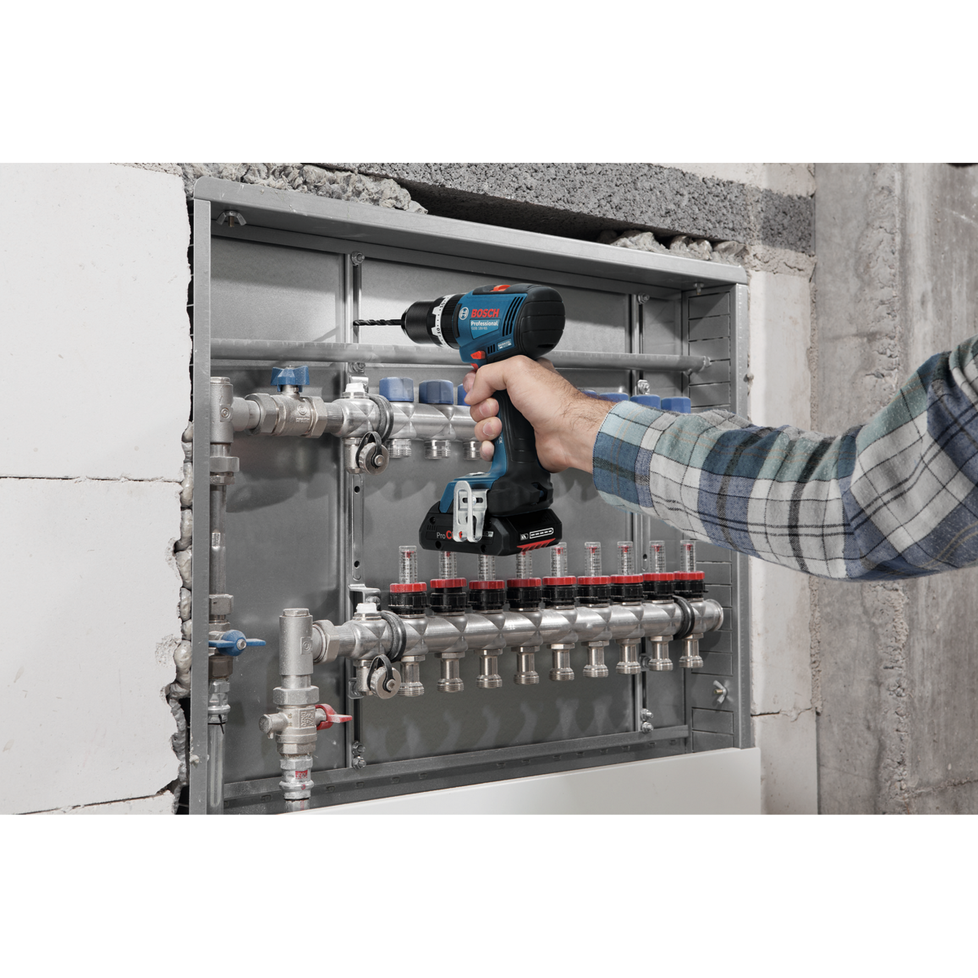 Akku-Schlagbohrschauber 'GSB 18V-65 Professional' mit 2 x 4,0Ah Akkus, Schnelladegerät und L-BOXX