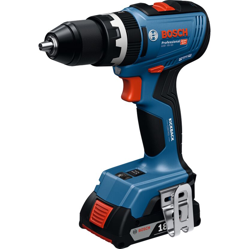 Akku-Schlagbohrschauber 'GSB 18V-65 Professional' mit 2 x 4,0Ah Akkus, Schnelladegerät und L-BOXX