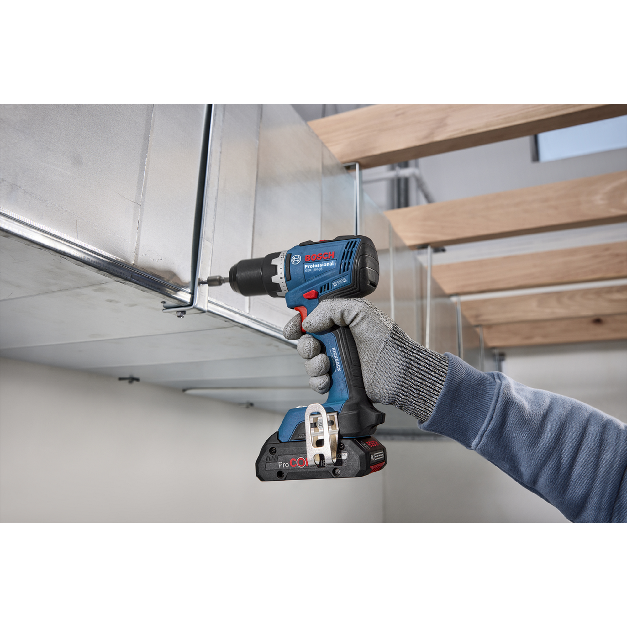 Akku-Bohrschrauber 'GSR 18V-65 Professional' mit Schnellladegerät, 2 x Akku 4.0Ah und L-BOXX