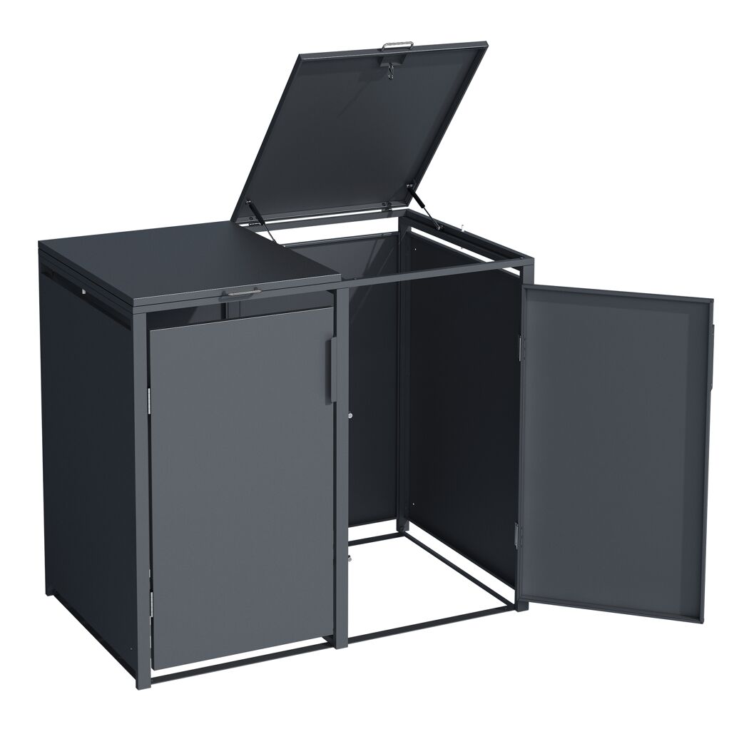 Mülltonnenbox anthrazit 132 x 116 x 80 cm