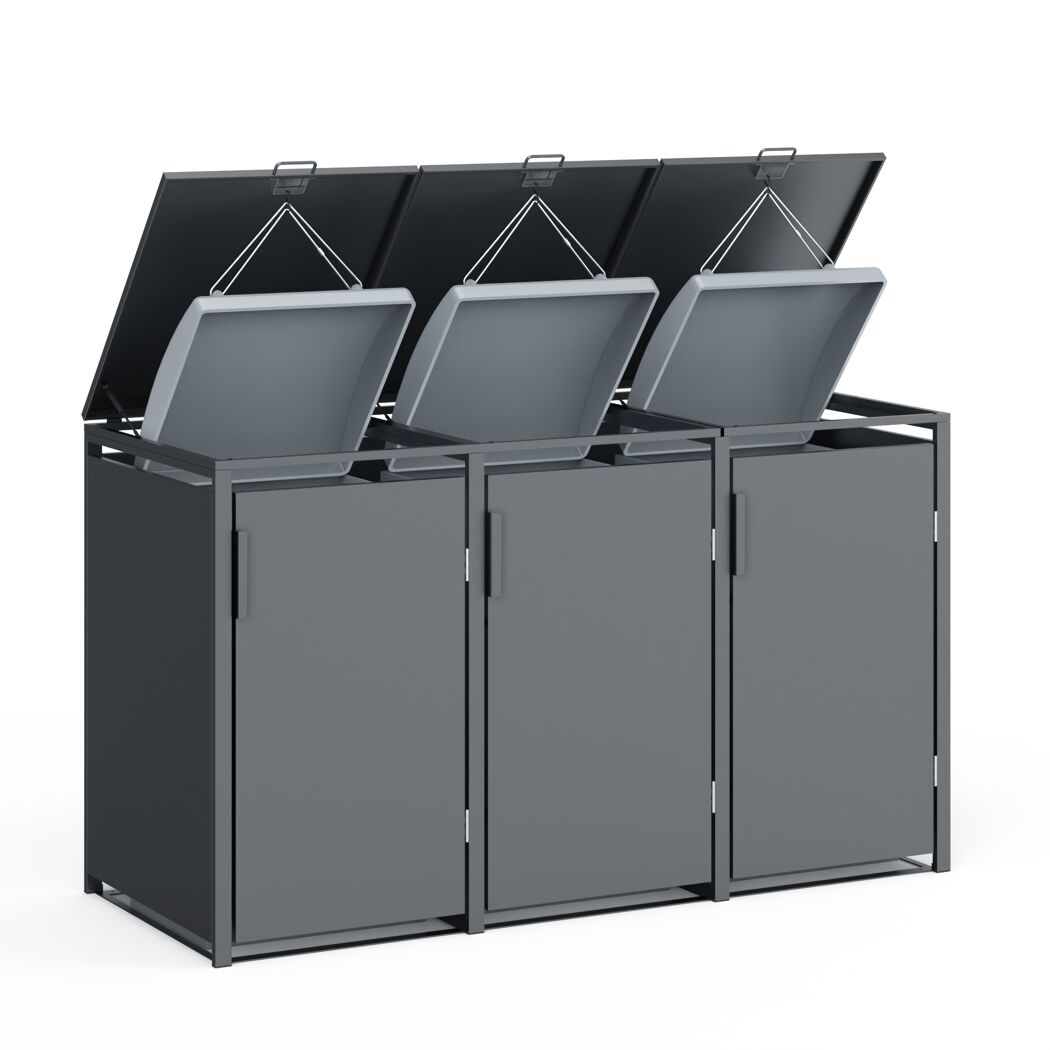Mülltonnenbox anthrazit 198,5 x 116 x 80 cm