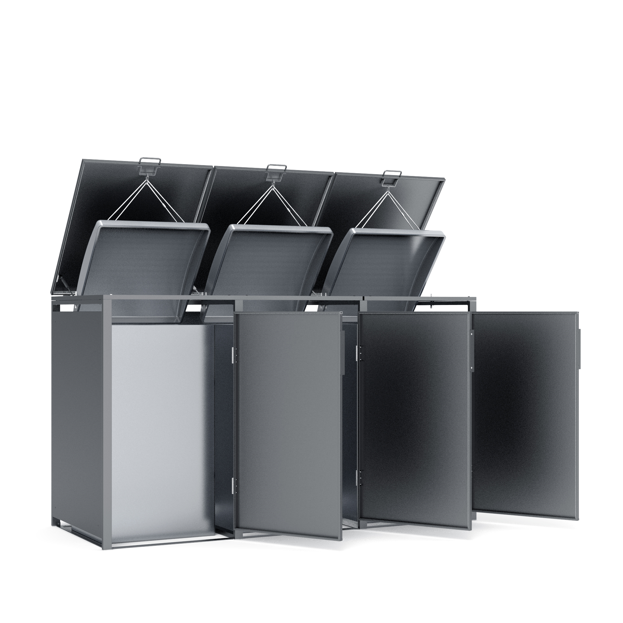 Mülltonnenbox anthrazit 198,5 x 116 x 80 cm