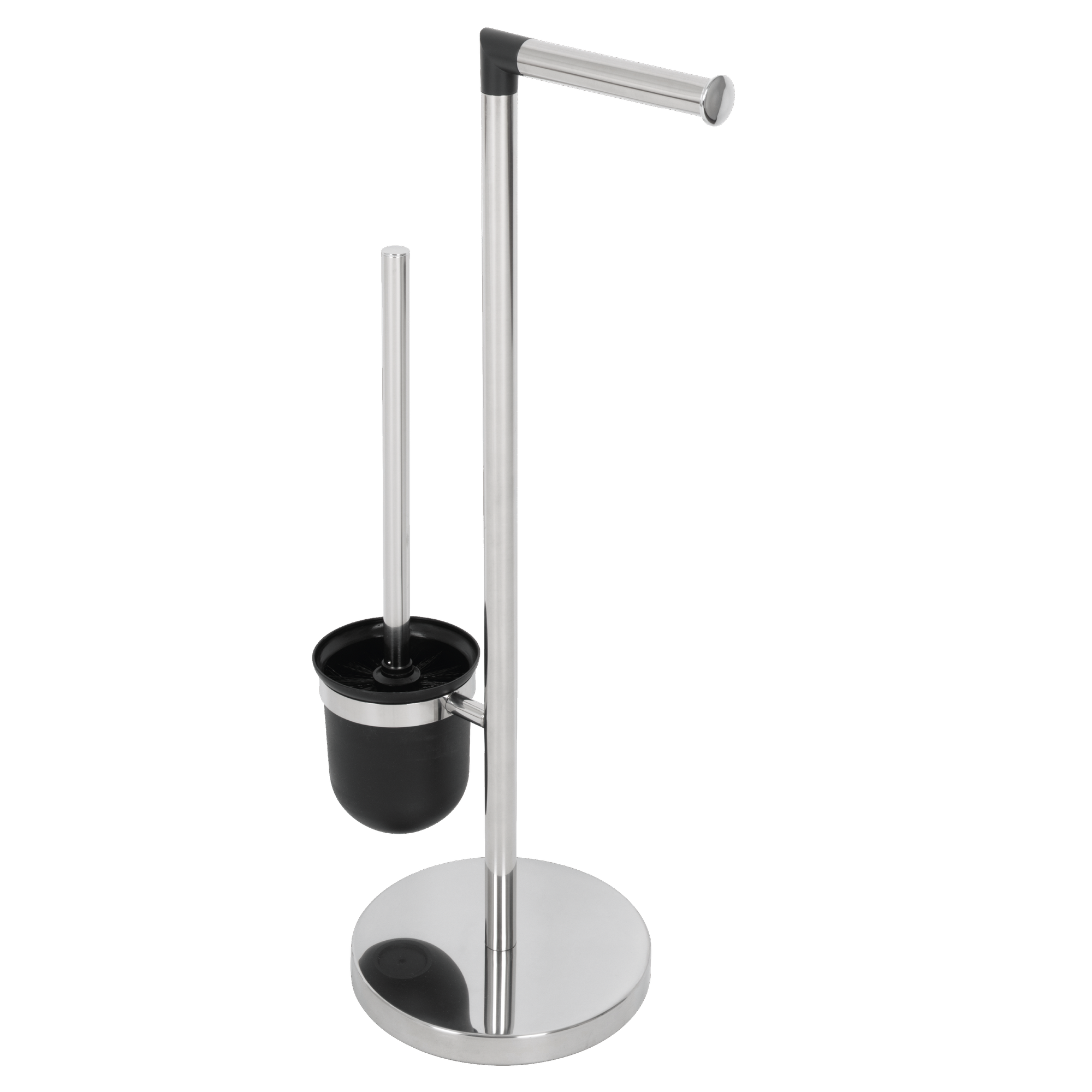 WC-Garnitur 'Farol' chromfarben/schwarz 27 x 58 x 18 cm