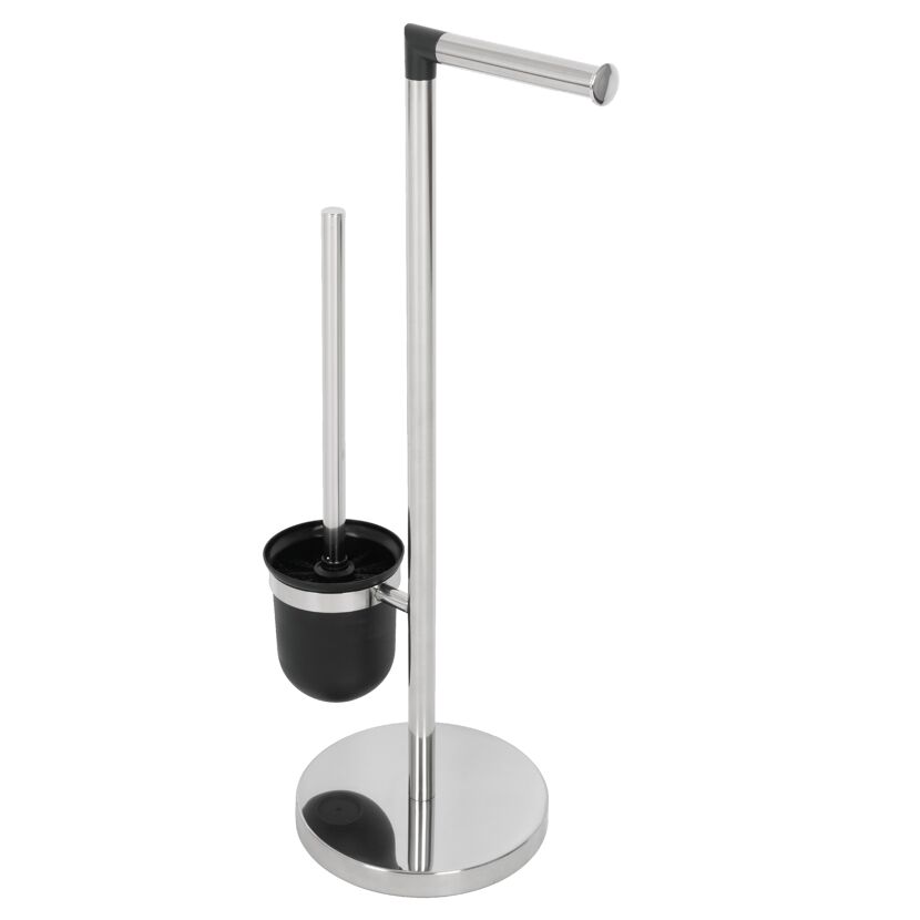 WC-Garnitur 'Farol' chromfarben/schwarz 27 x 58 x 18 cm
