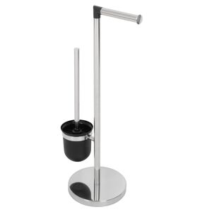 WC-Garnitur 'Farol' chromfarben/schwarz 27 x 58 x 18 cm