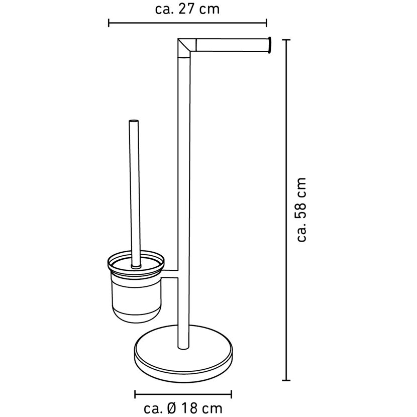 WC-Garnitur 'Farol' chromfarben/schwarz 27 x 58 x 18 cm