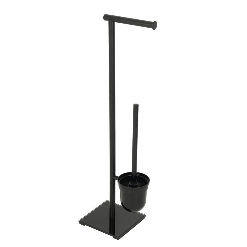 WC-Garnitur 'Arcos' schwarz 27,5 x 69,5 x 16 cm