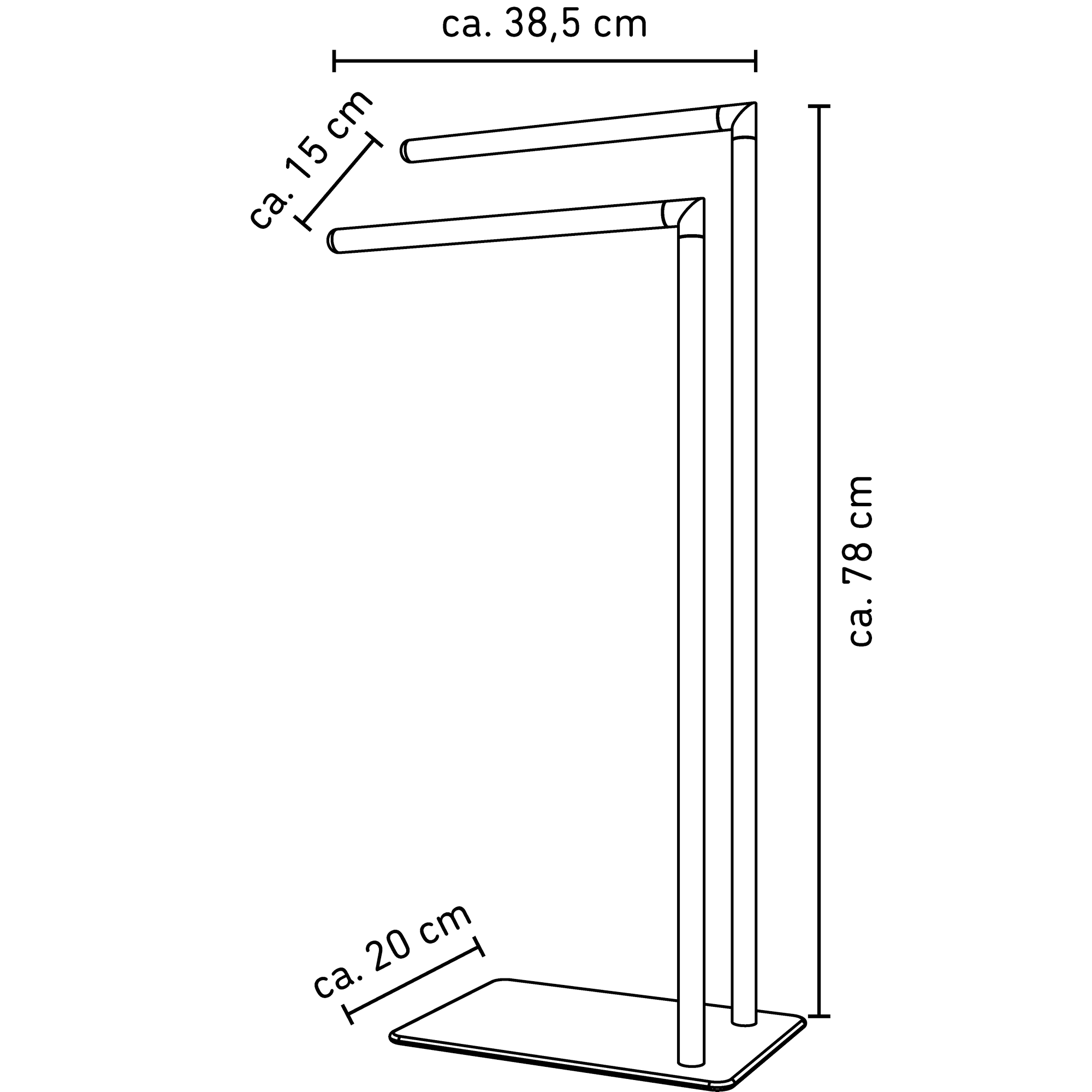 Handtuchhalter 'Relva' schwarz/braun 38,5 x 20 x 78 cm
