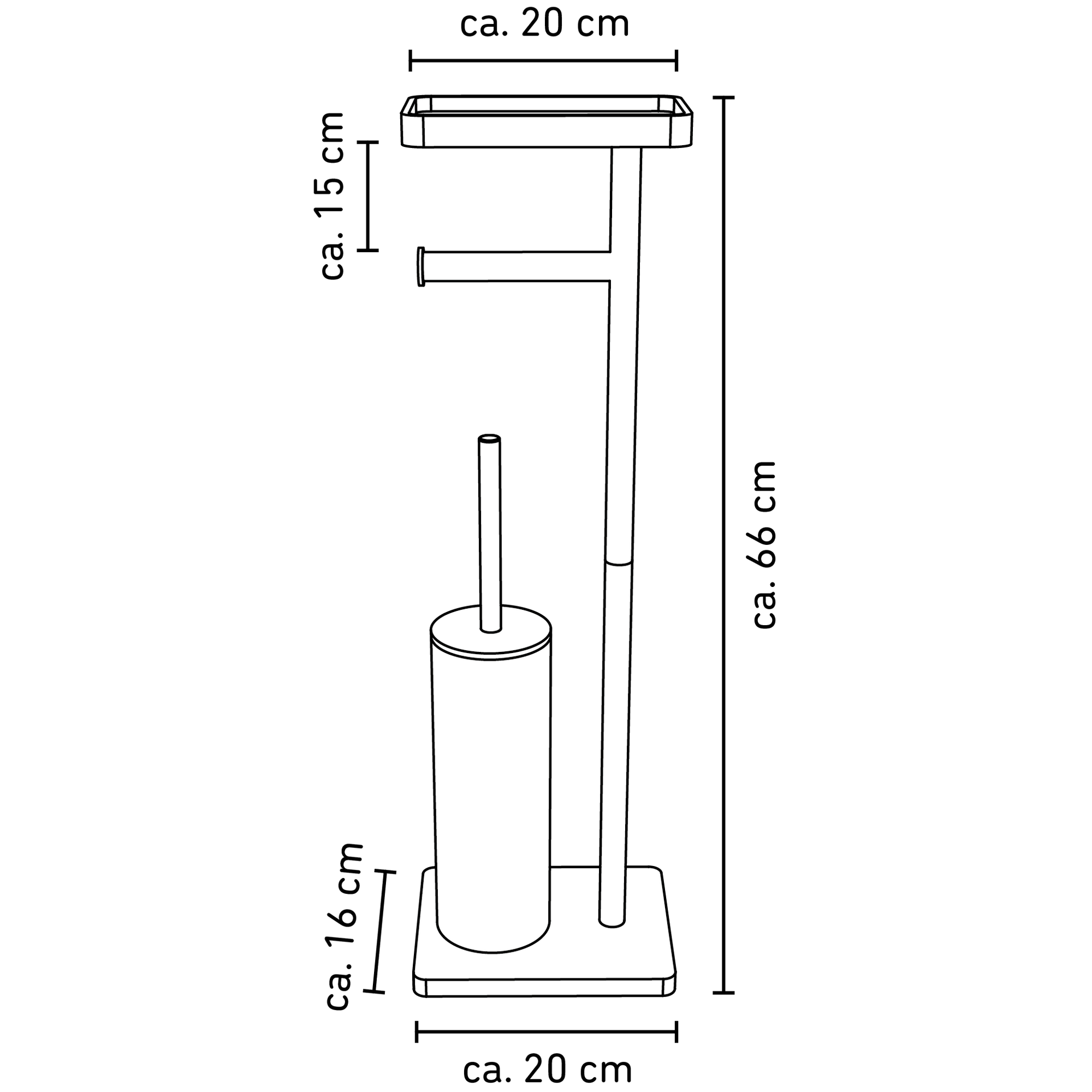 WC-Garnitur 'Furnas' schwarz 20 x 66 x 16 cm