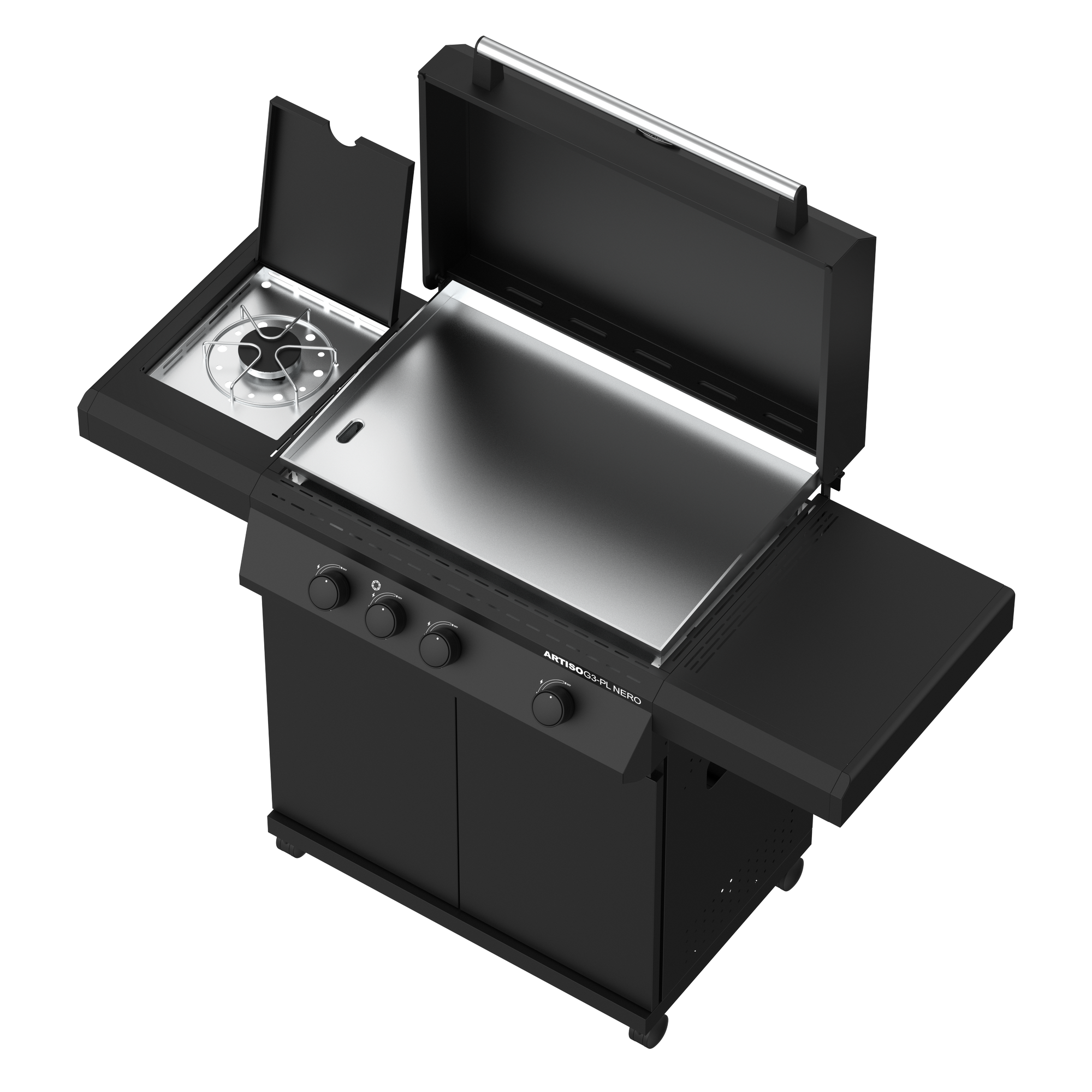 Gasgrill 'BBQ Plancha Artiso G3-PL Nero' schwarz 139,5 x 59,2 x 101,9 cm