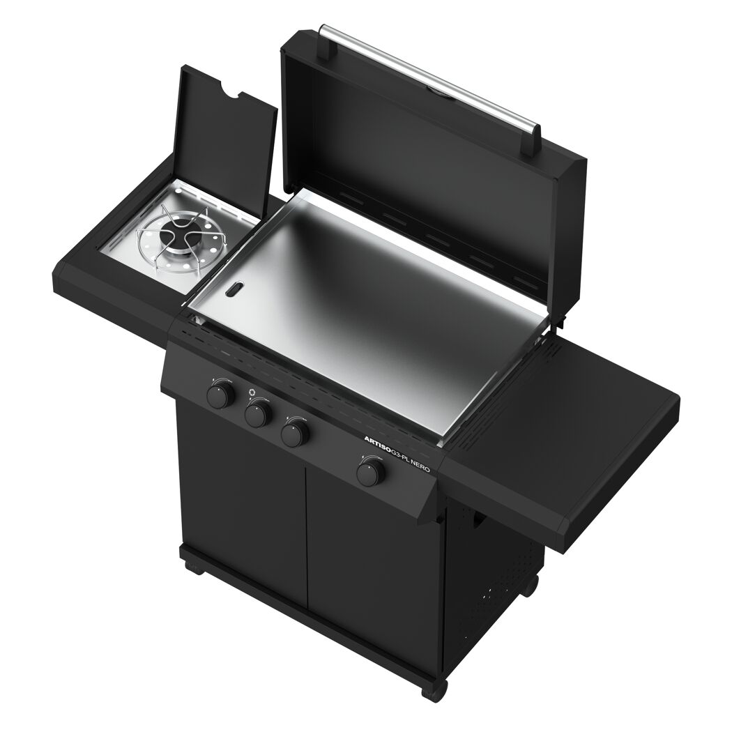 Gasgrill 'BBQ Plancha Artiso G3-PL Nero' schwarz 139,5 x 59,2 x 101,9 cm