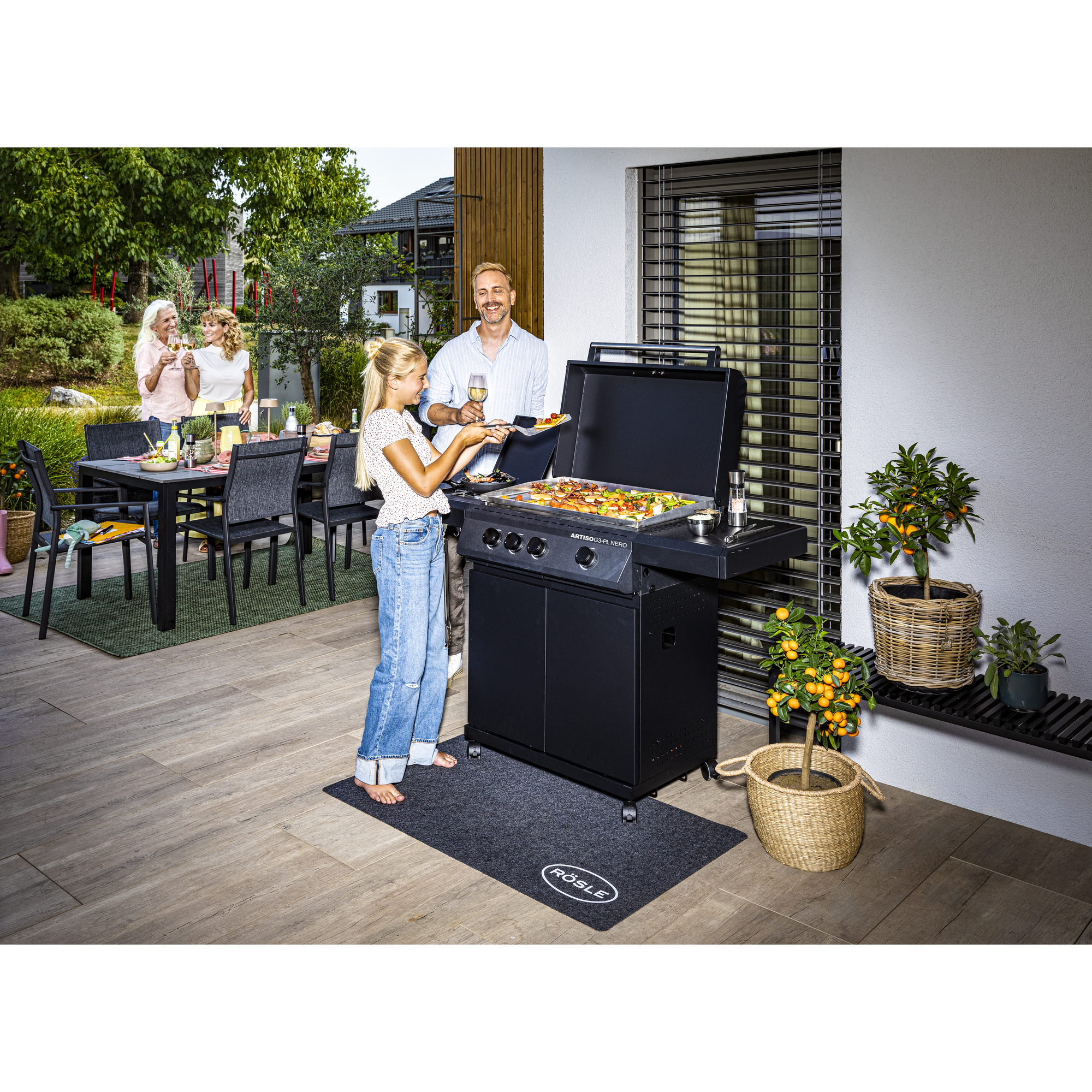 Gasgrill 'BBQ Plancha Artiso G3-PL Nero' schwarz 139,5 x 59,2 x 101,9 cm