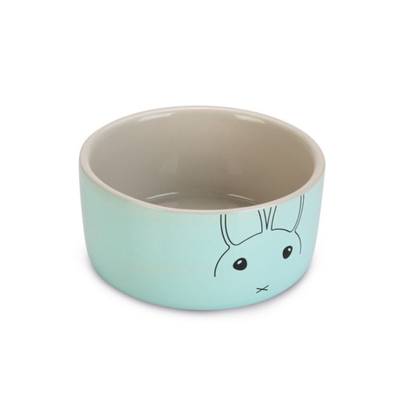 Futternapf Kaninchen grau/mint 12 x 5,5 cm