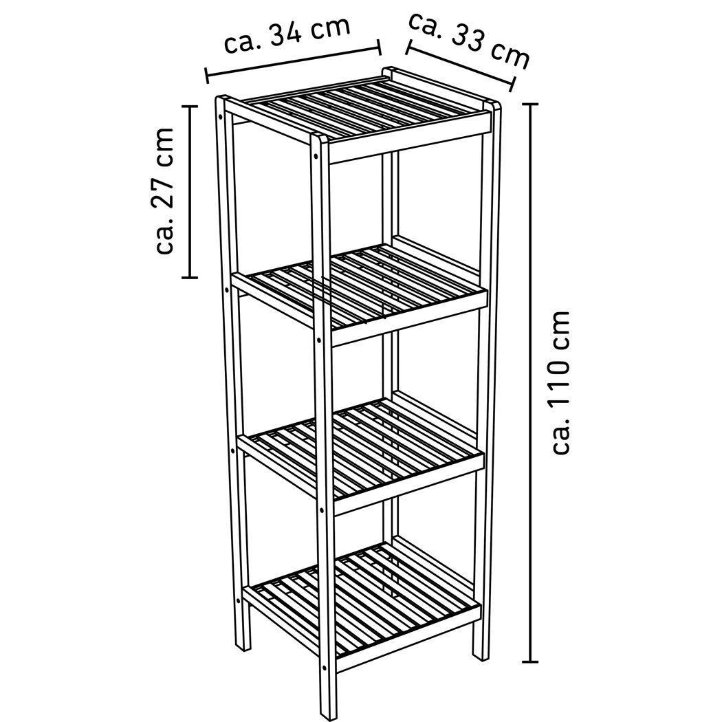 Badregal 'Covas' Bambus 34 x 110 x 33 cm