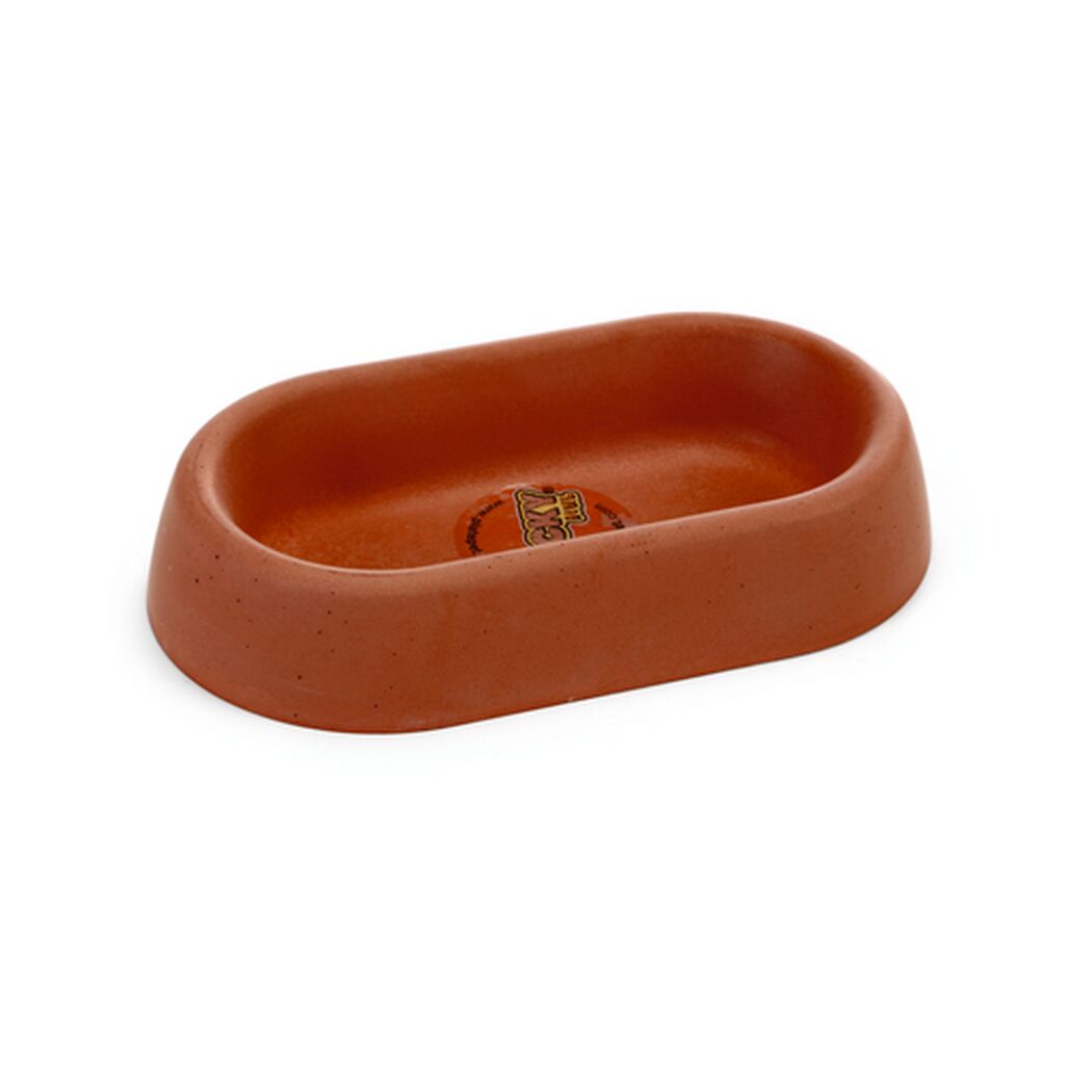 Nagernapf Beton terracottafarben oval 19 x 10 x 5 cm