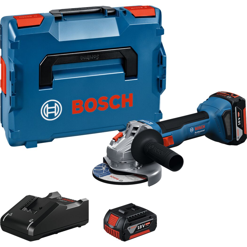 Akku-Winkelschleifer 'GWS 18V-8 Professional' 1100 W mit 2 Akkus und L-BOXX