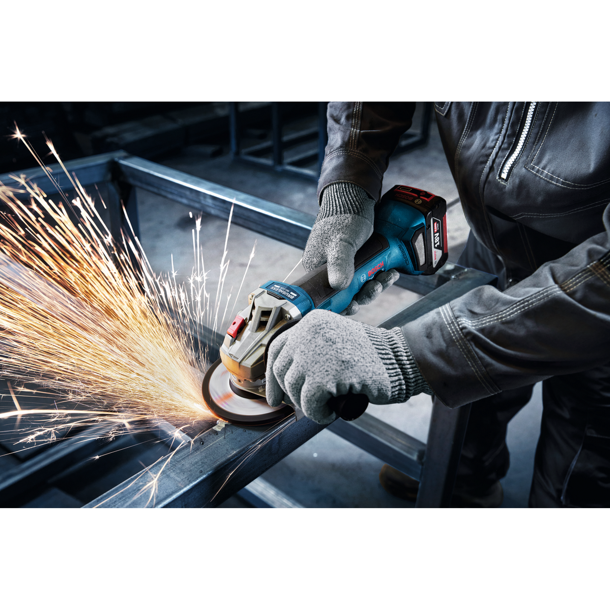 Akku-Winkelschleifer 'GWS 18V-8 Professional' 1100 W mit 2 Akkus und L-BOXX