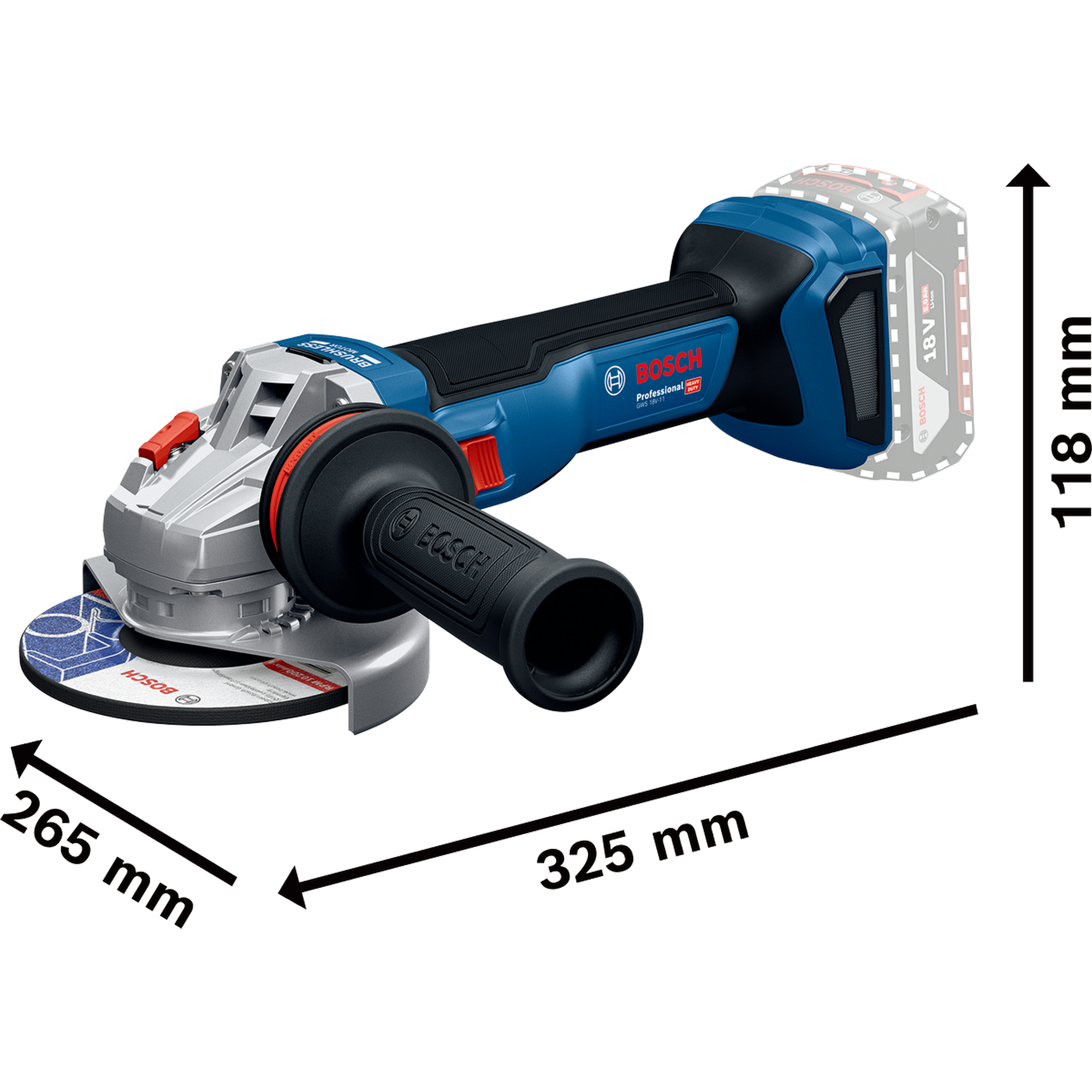 Akku-Winkelschleifer 'GWS 18V-11 Professional'1100 W