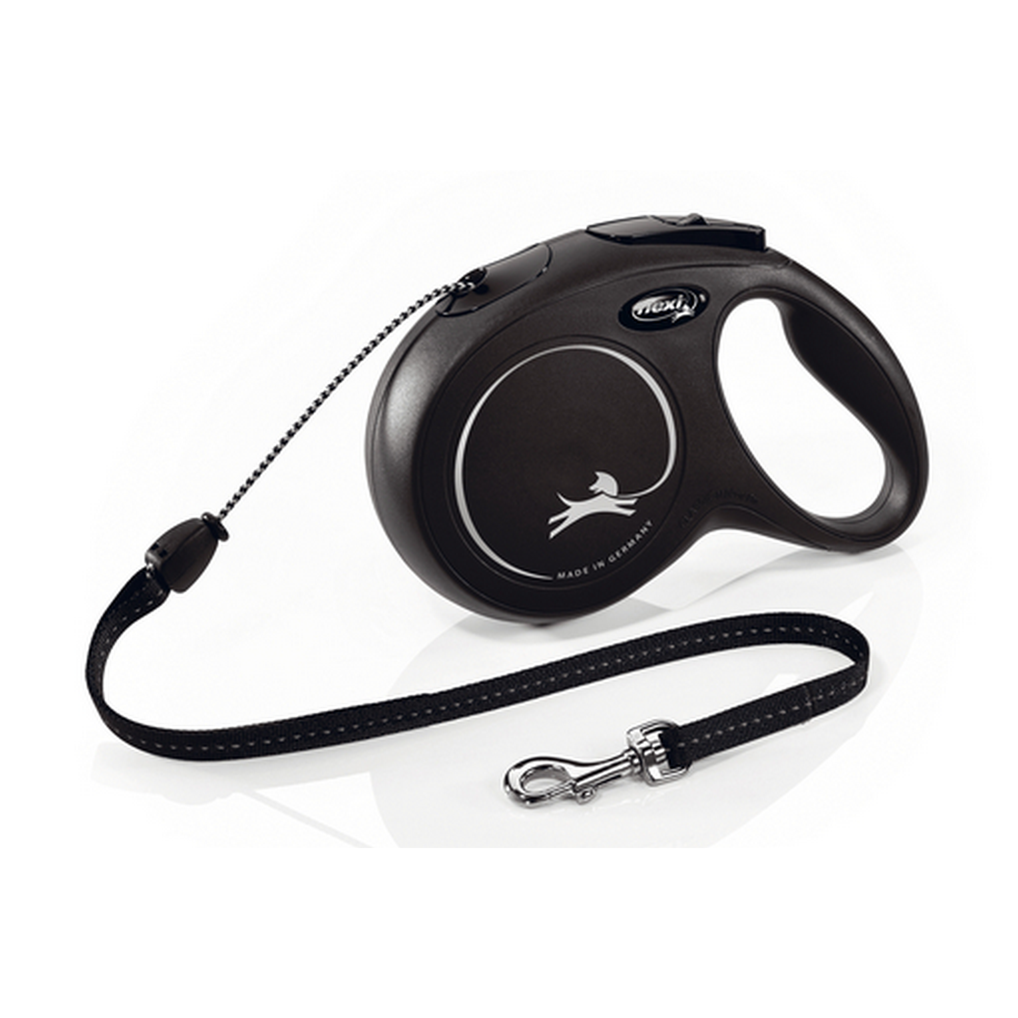Hundeleine 'New Classic' mit Seil M schwarz 8 m