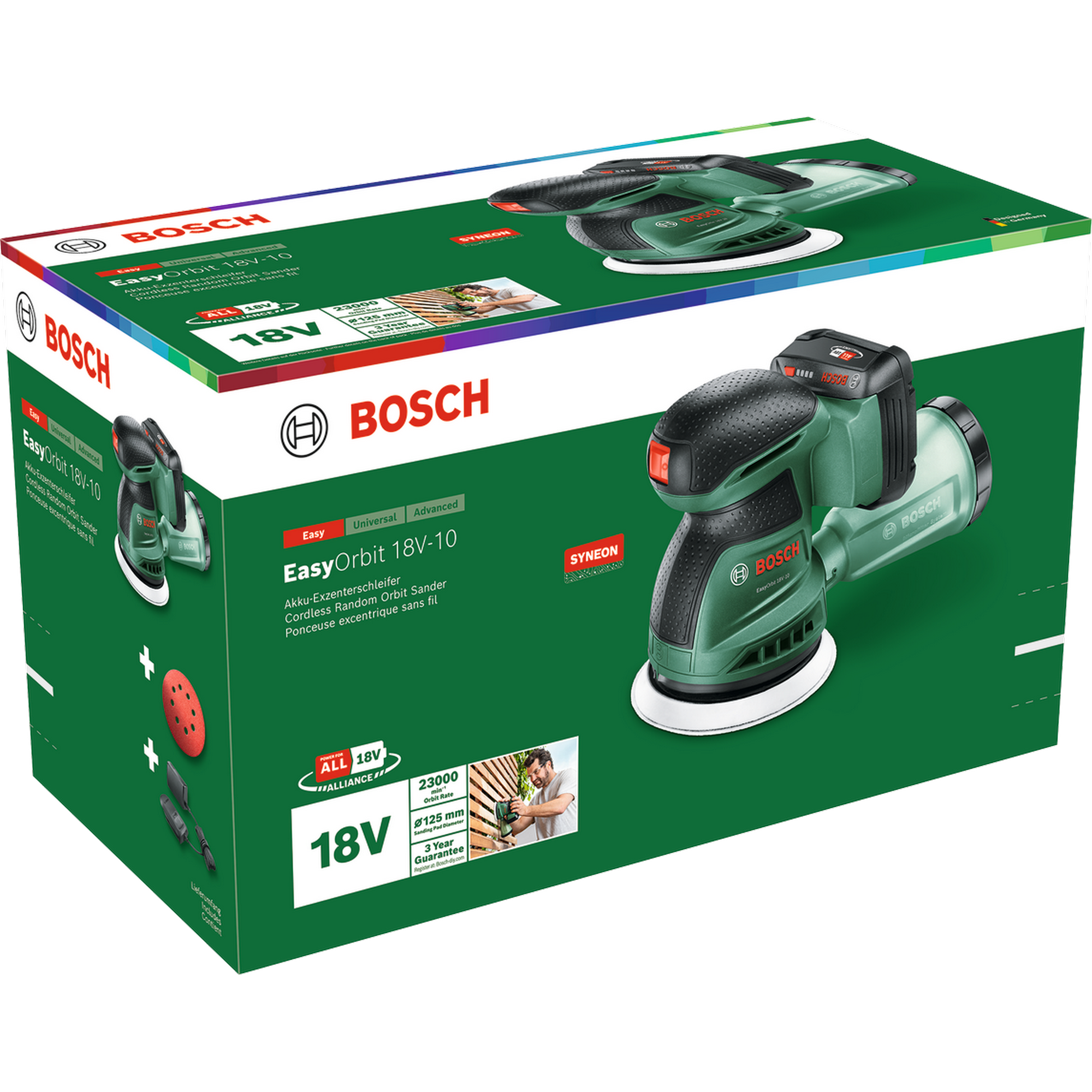 Akku-Exzenterschleifer 'EasyOrbit 18V-10' mit Akku und Ladegerät
