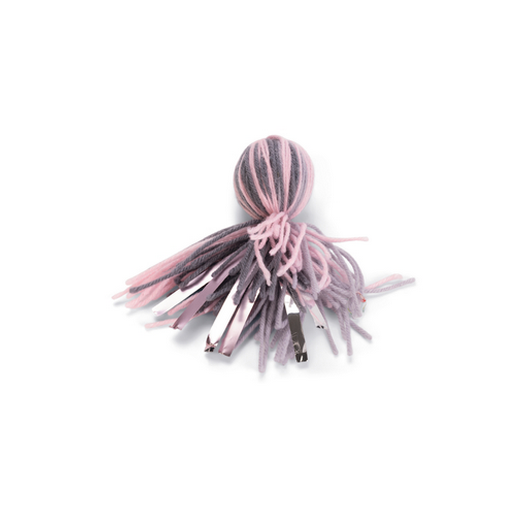 Katzenspielzeug Oktopusball 'Octy' Wolle rosa/grau mit Katzenminze Ø 4 x 12 cm