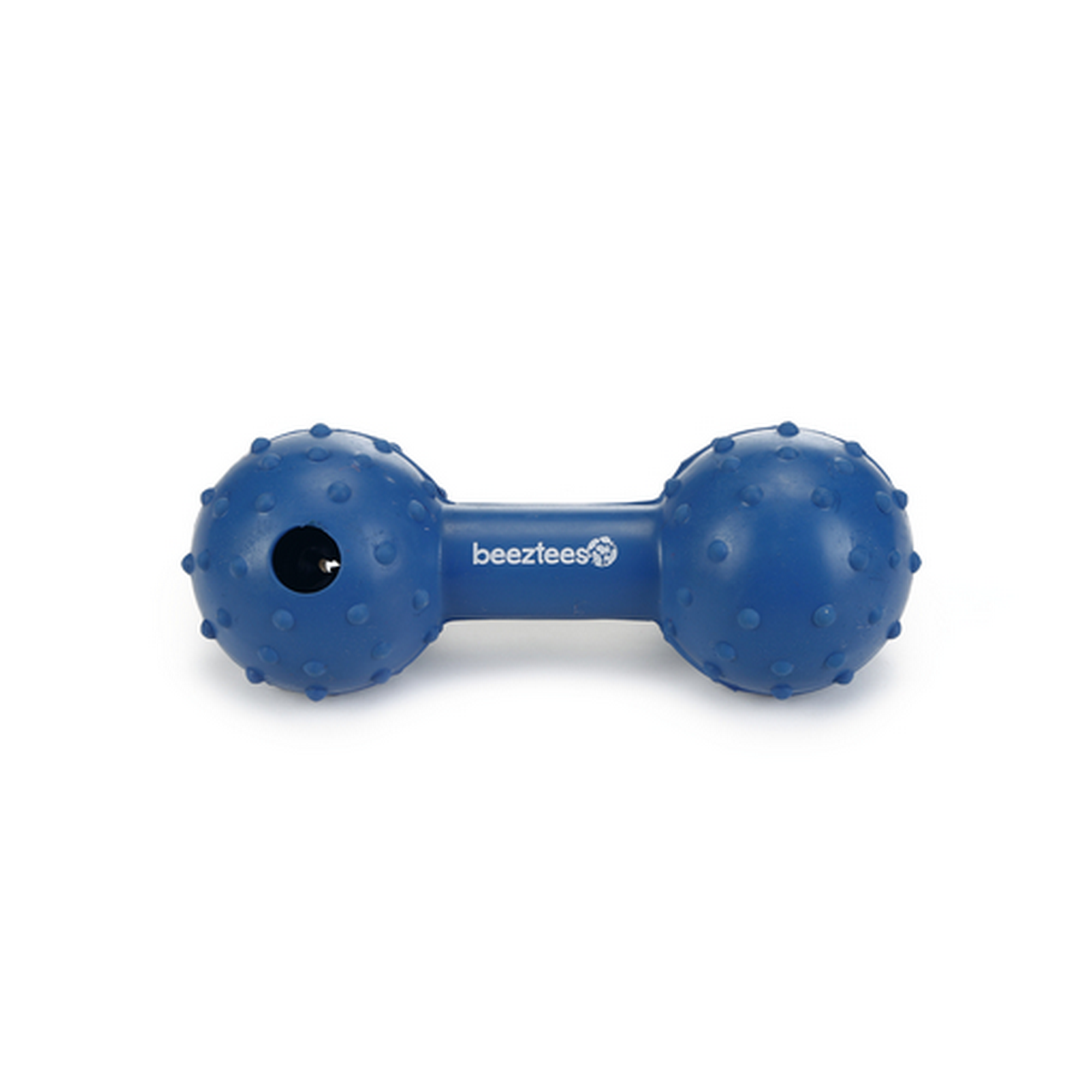 Hundespielzeug Vollgummihantel mit Glöckchen blau 11,5 cm