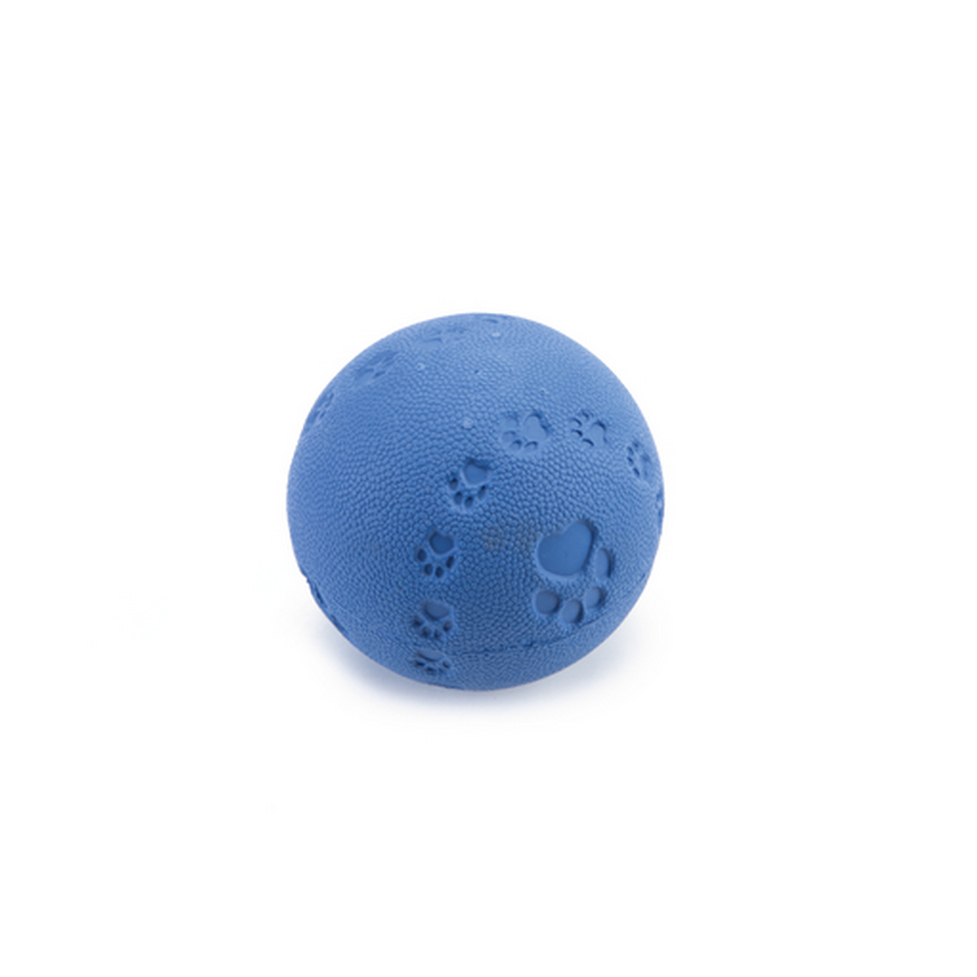 Hundespielzeug Gummiball mit Squeazer blau Ø7,5 cm