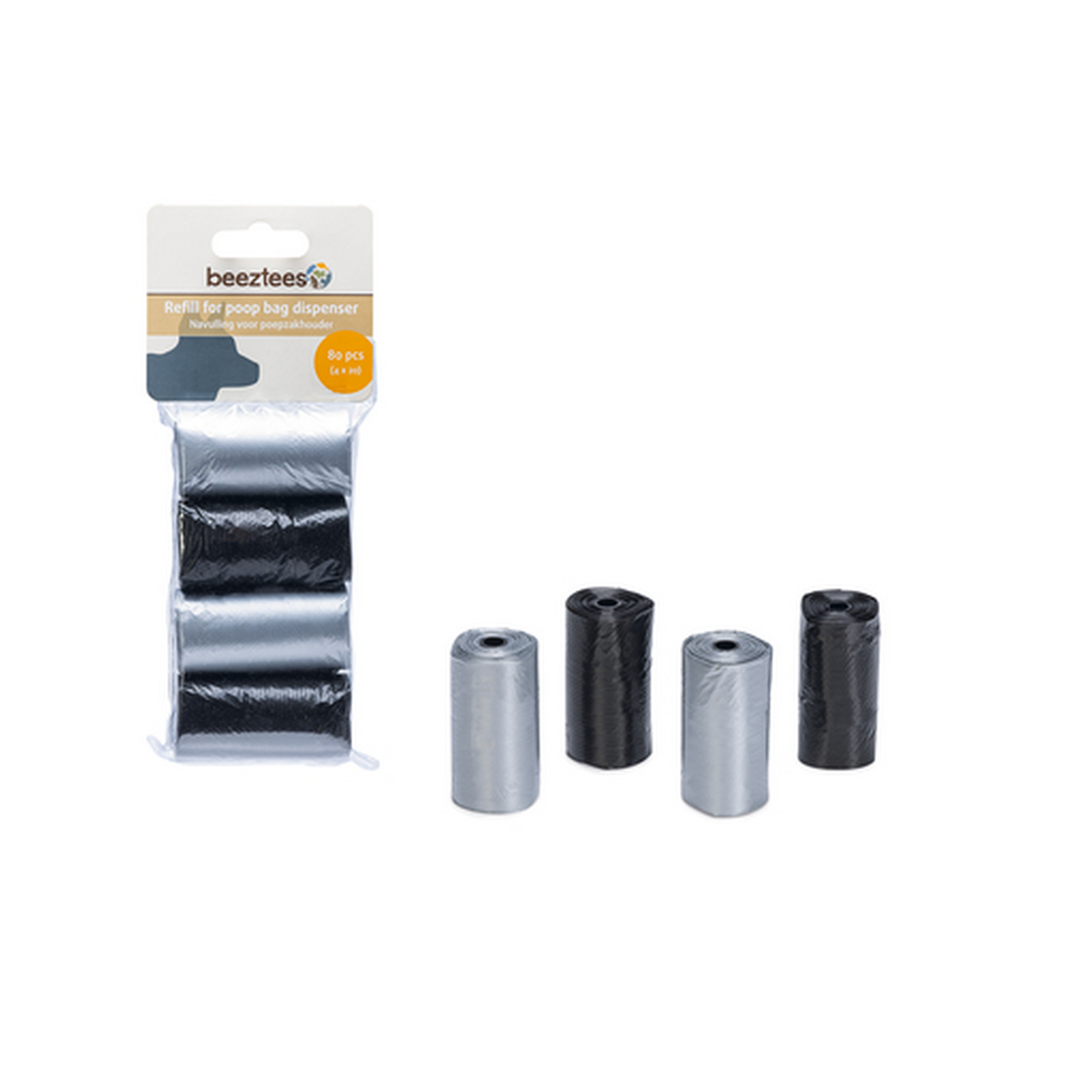 Hundekotbeutel schwarz/grau 4 x 20 Stück
