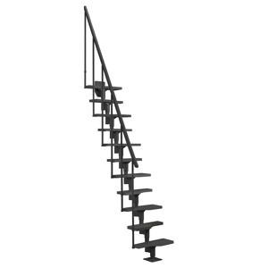 Mittelholmtreppe 'Atlanta' Metall anthrazit pulverbeschichtet bis 300 cm