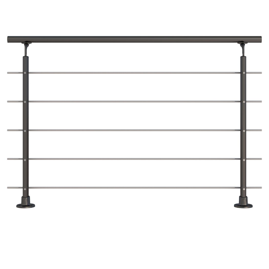 Geländerset 'PS 150' anthrazit 150 cm Bodenmontage