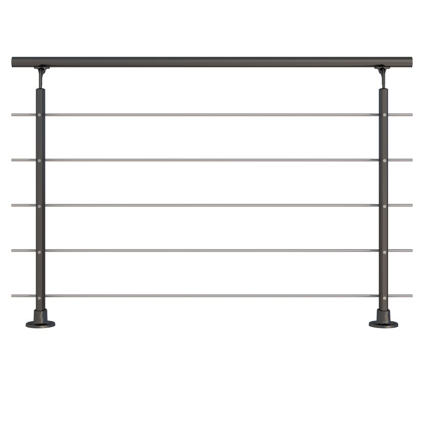 Geländerset 'PS 150' anthrazit 150 cm Bodenmontage