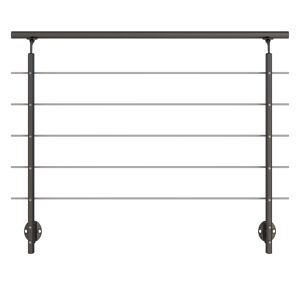 Geländerset 'PS 151' anthrazit 150 cm Bodenmontage
