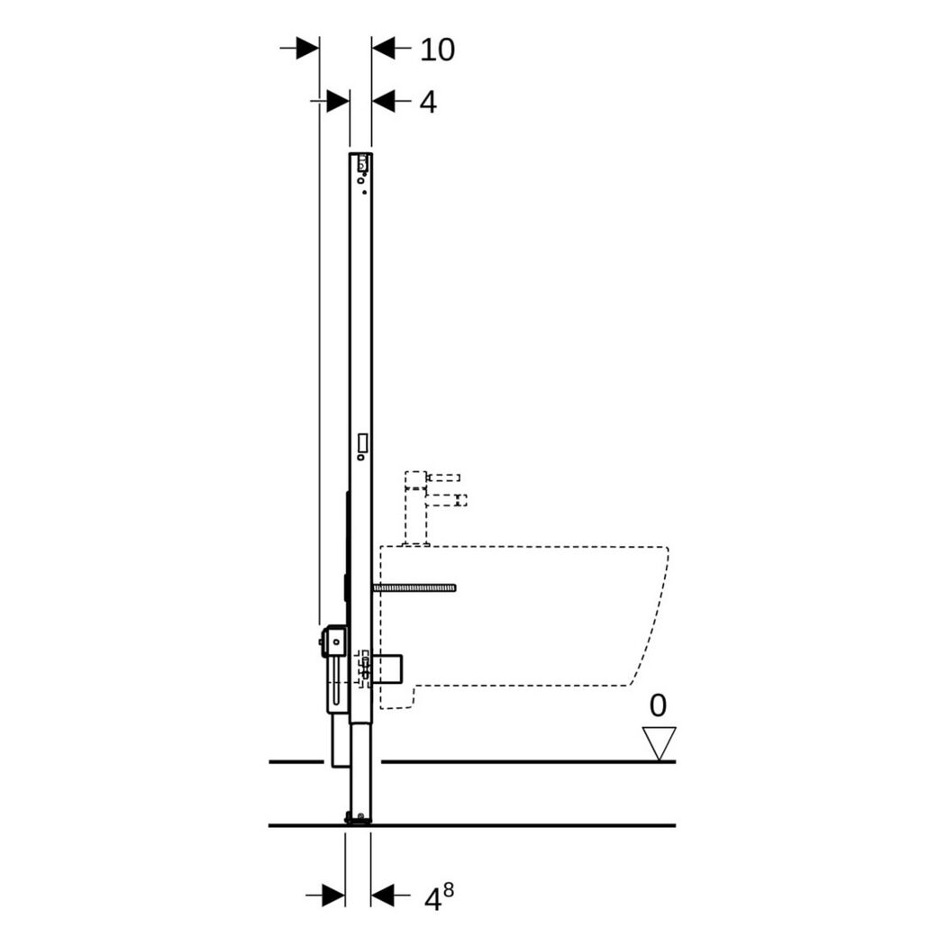 Element 'Duofix' für Bidet 112 cm universell