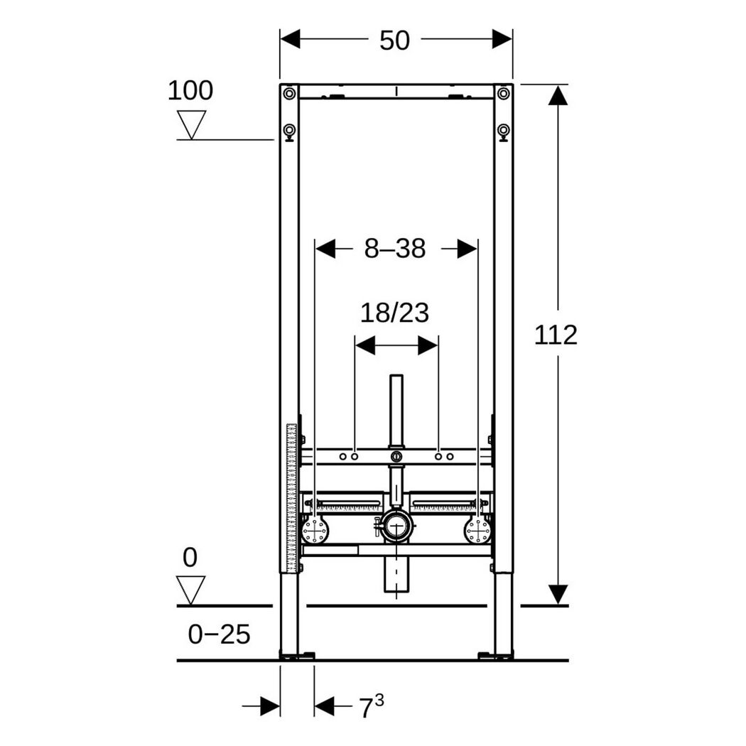 Element 'Duofix' für Bidet 112 cm universell