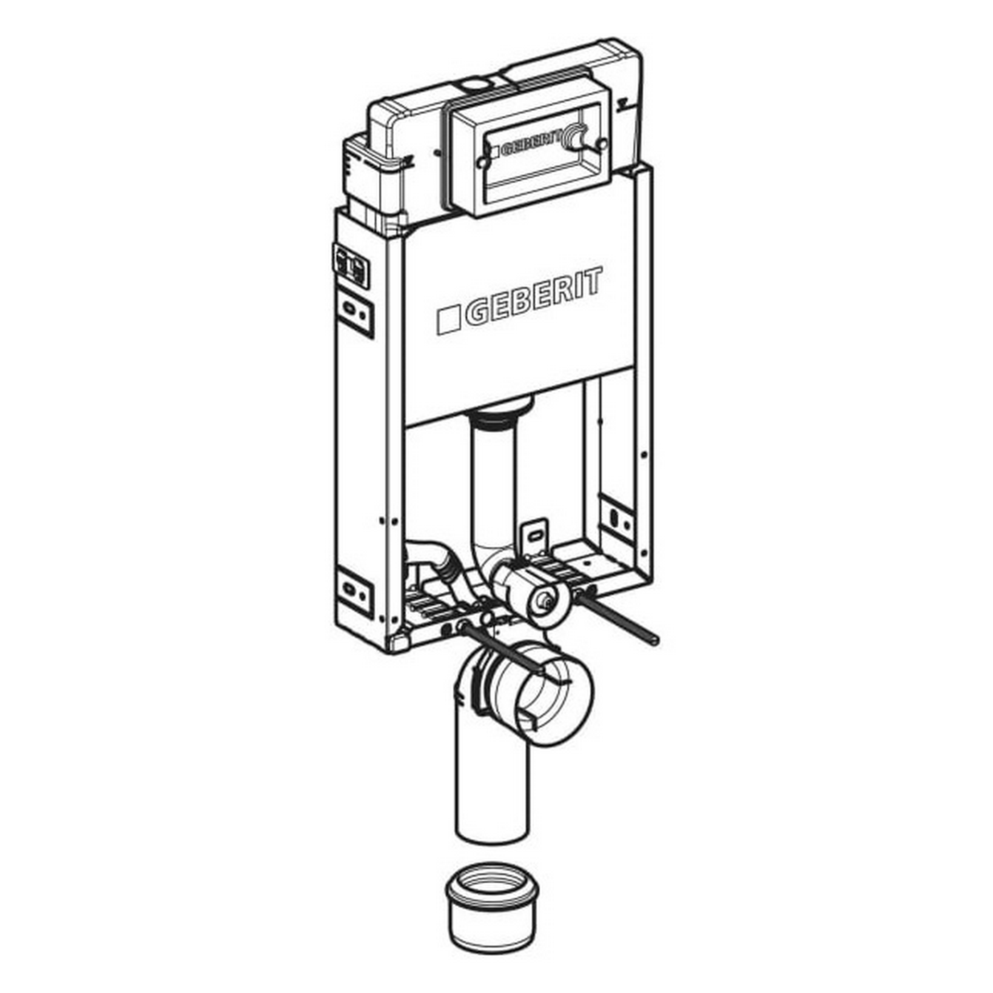 KombifixBasic-Element für Wand-WC 108 cm mit Delta Unterspülkasten