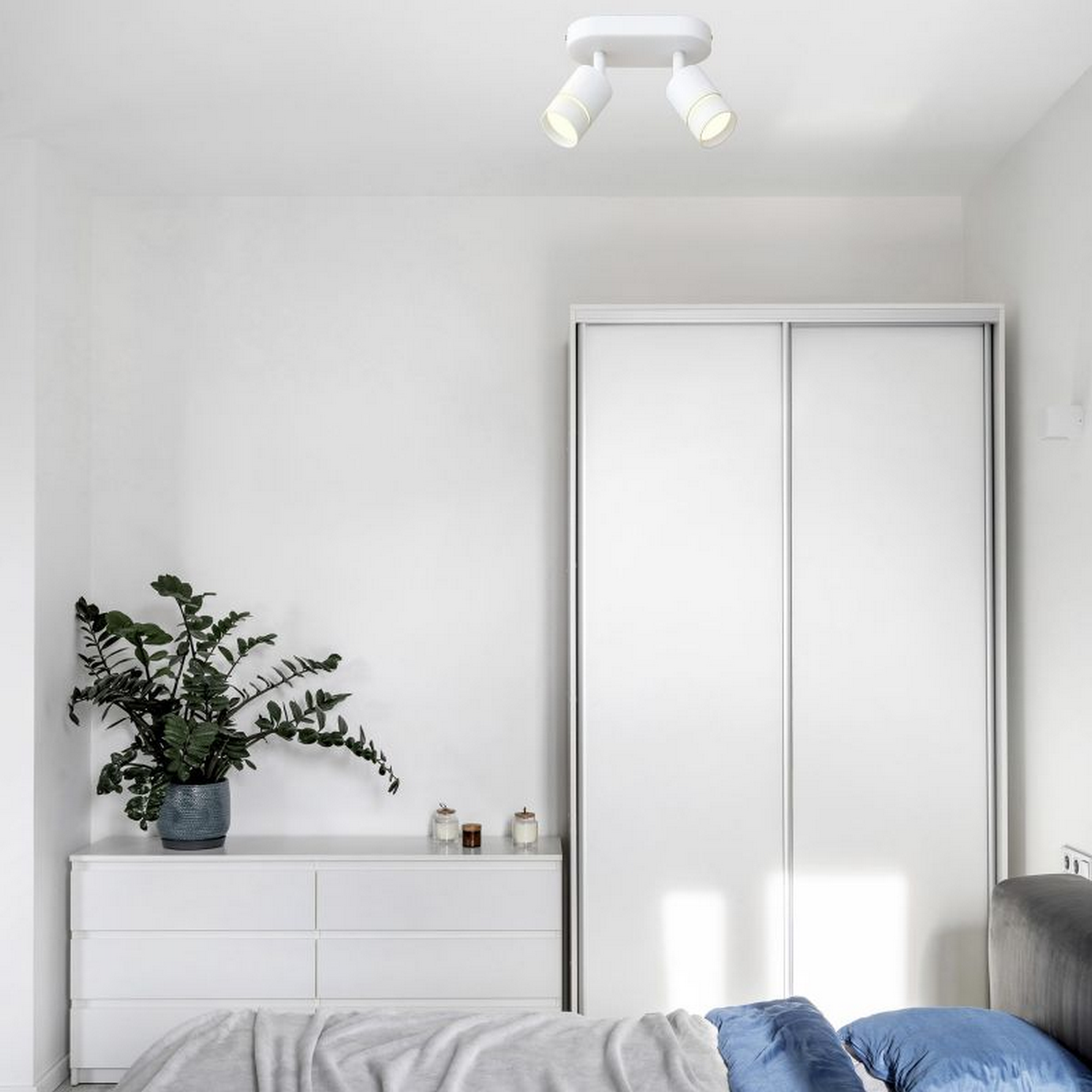 LED-Wohnraumstrahler 'Nalo' 2-flammig weiß