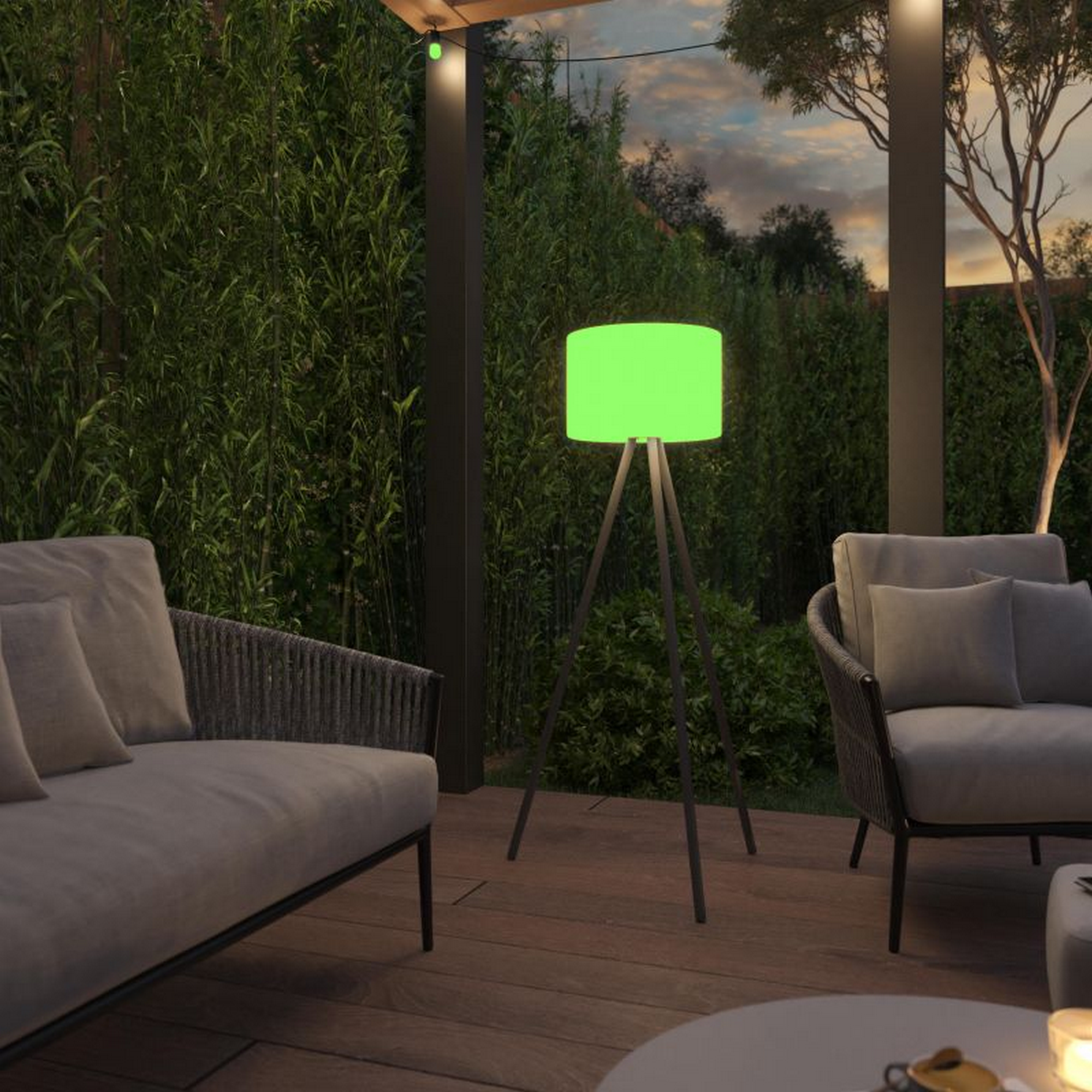 Outdoor LED-Stehleuchte 'Khaya' schwarz 143 cm