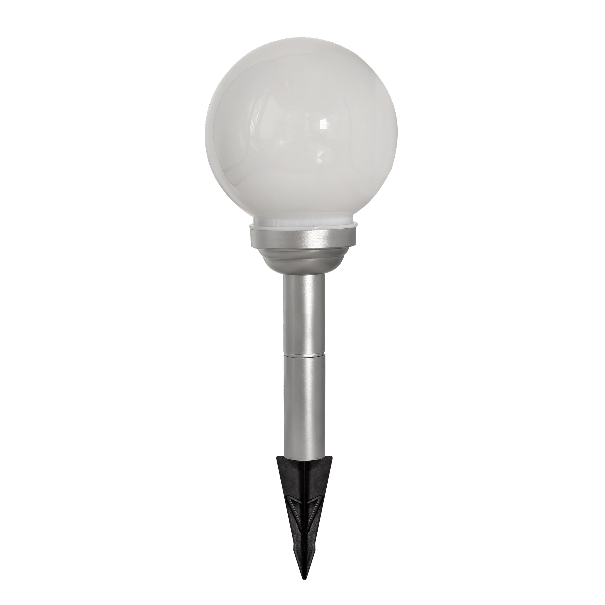 Solar Kugel weiß mit Erdspieß Ø 15 x 42 cm