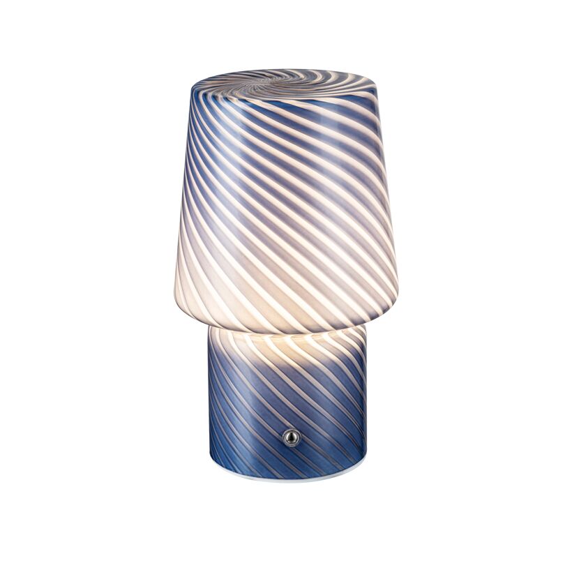 Akku-LED-Tischleuchte 'Luca' blau mit USB-Ladekabel  Ø 12,6 x 21,5 cm