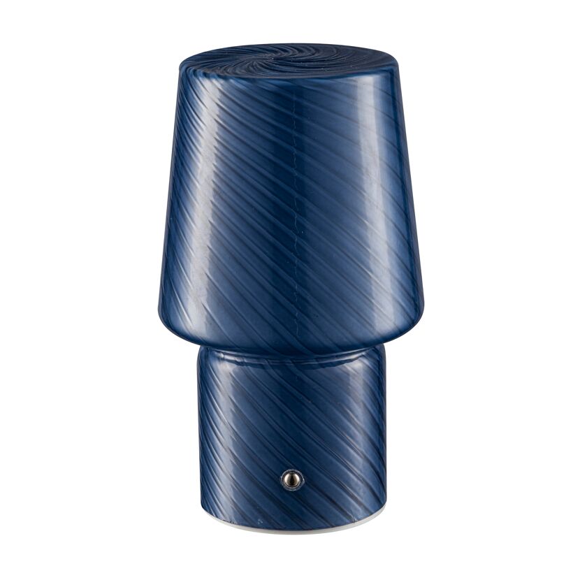 Akku-LED-Tischleuchte 'Luca' blau mit USB-Ladekabel  Ø 12,6 x 21,5 cm