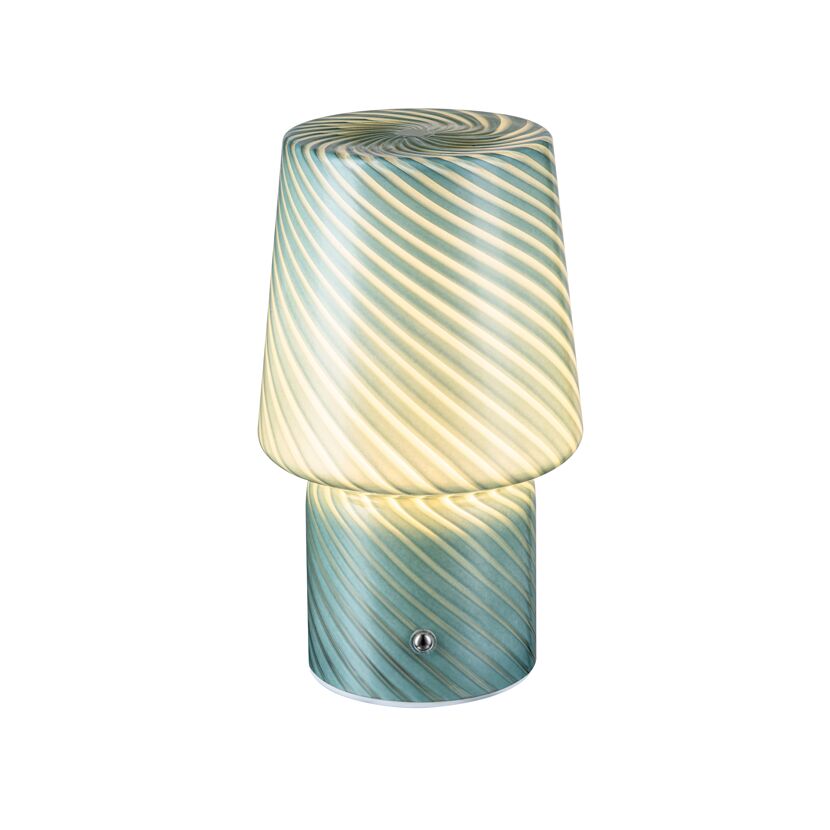 Akku-LED-Tischleuchte 'Luca' grün mit USB-Ladekabel  Ø 12,6 x 21,5 cm