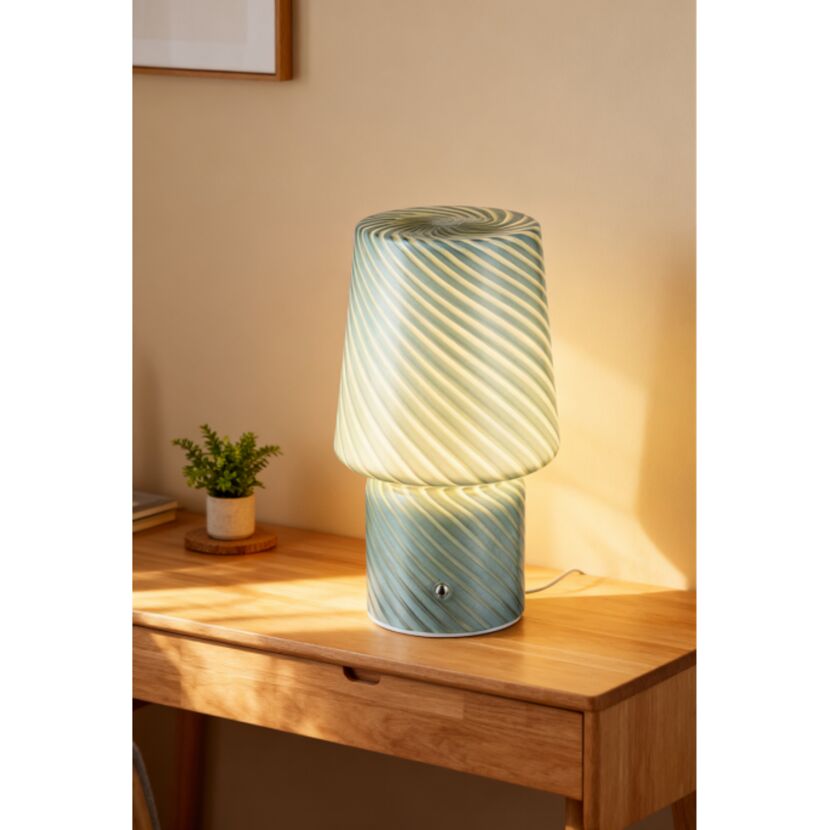 Akku-LED-Tischleuchte 'Luca' grün mit USB-Ladekabel  Ø 12,6 x 21,5 cm