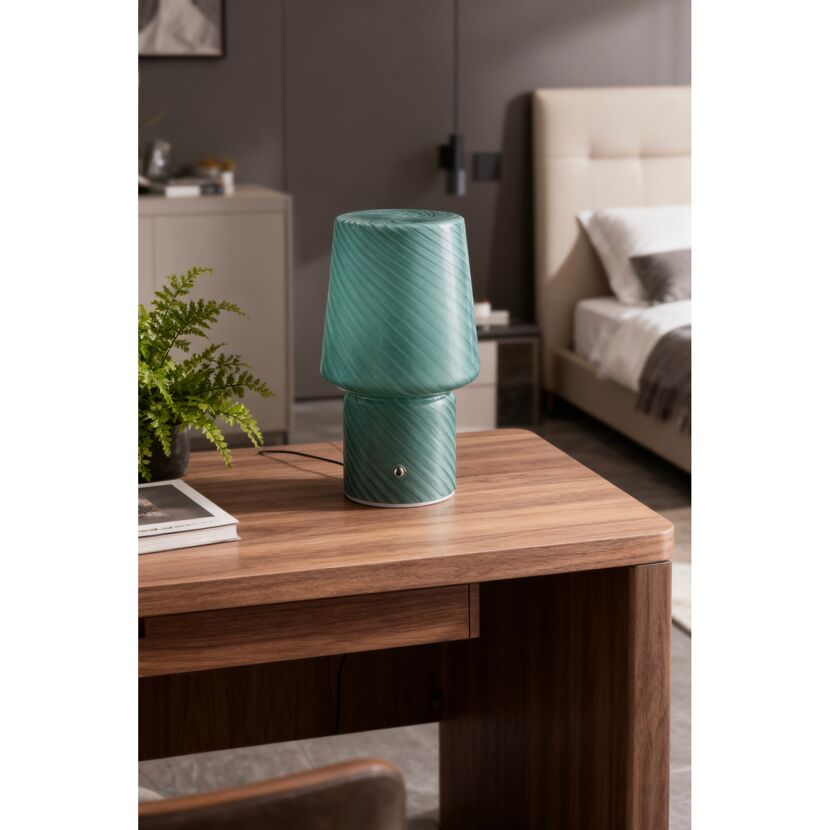 Akku-LED-Tischleuchte 'Luca' grün mit USB-Ladekabel  Ø 12,6 x 21,5 cm