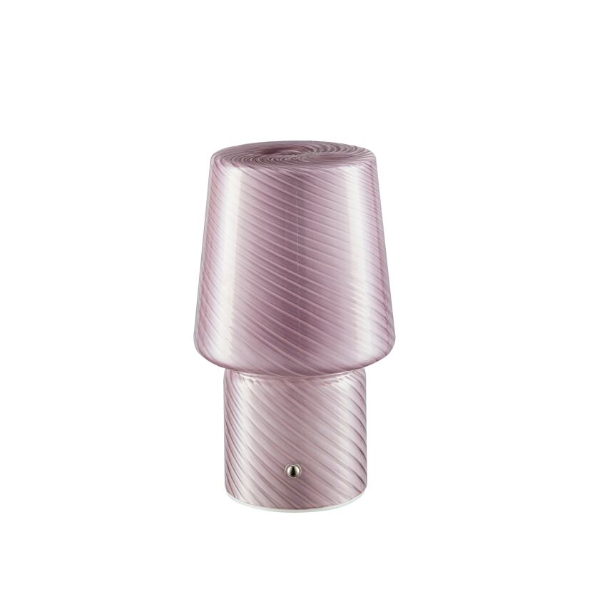 Akku-LED-Tischleuchte 'Luca' rosa mit USB-Ladekabel  Ø 12,6 x 21,5 cm