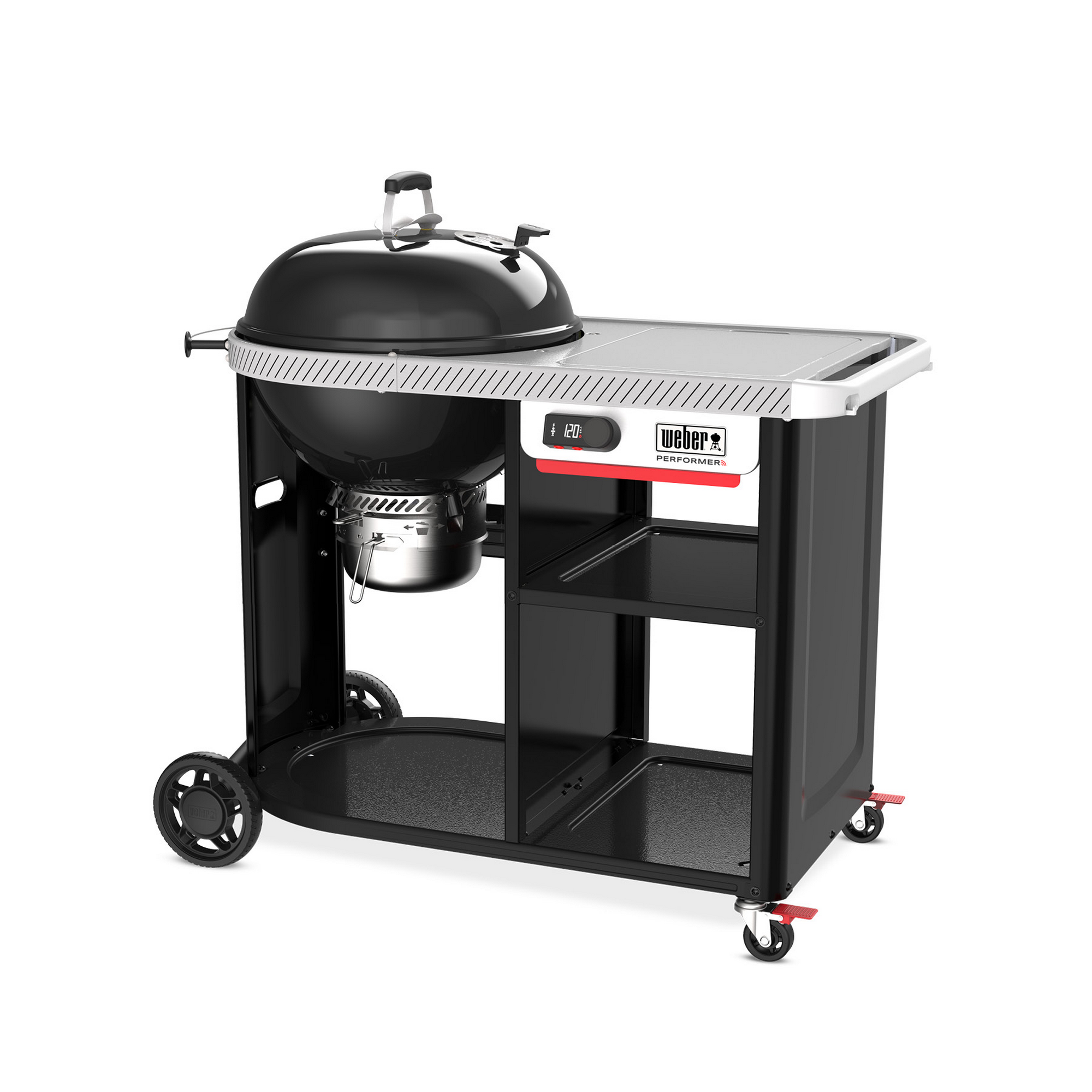 Holzkohlegrill 'Performer Premium Smart' schwarz 121 x 71 x 114 cm