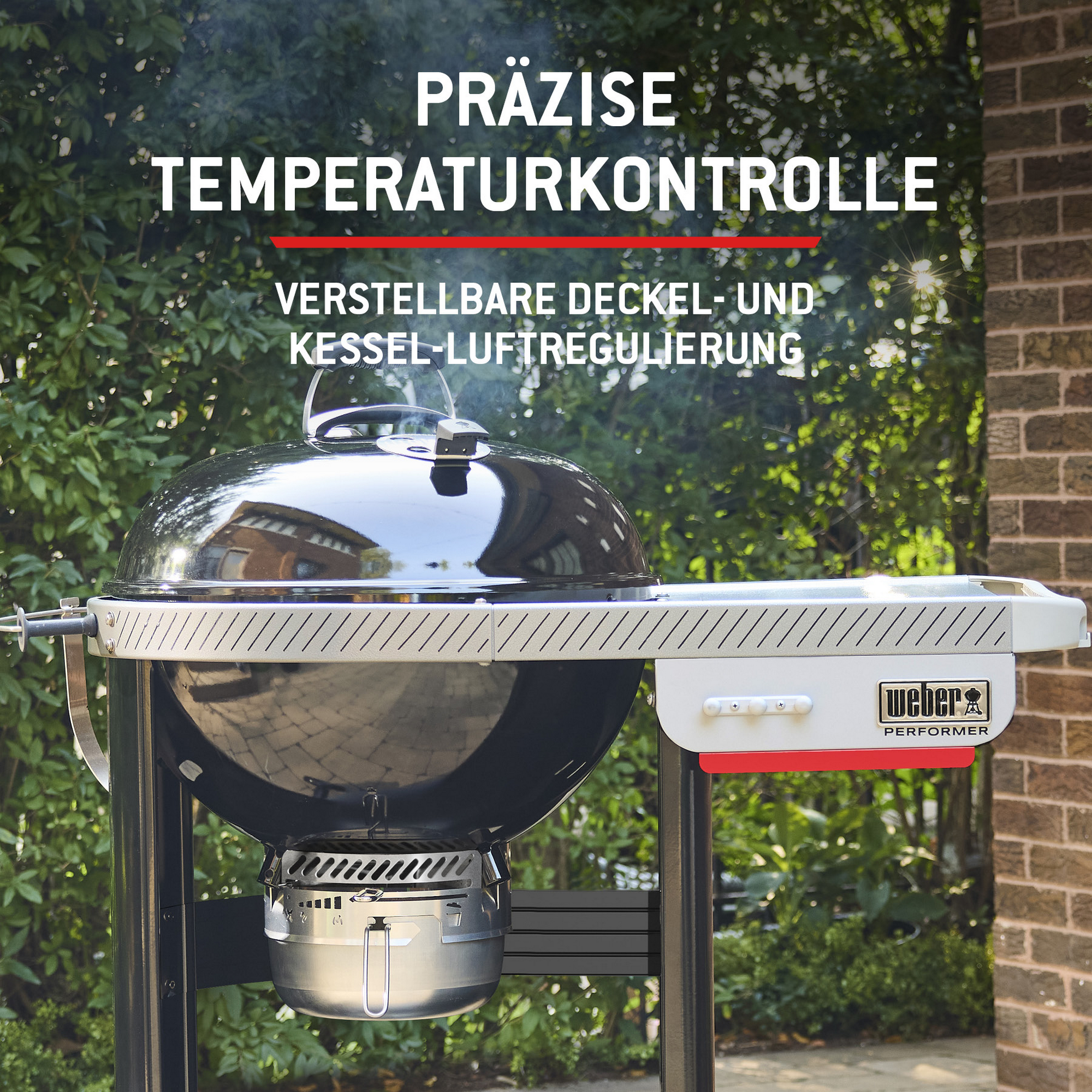 Holzkohlegrill 'Performer Premium Smart' schwarz 121 x 71 x 114 cm