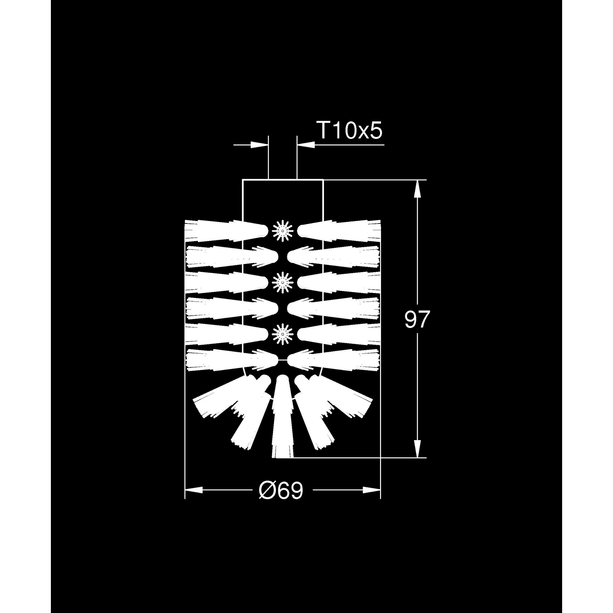 WC-Bürstenkopf Ø 6,9 cm weiß